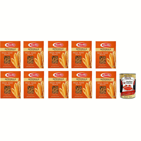 Barilla Pasta mezze penne rigate integrali Vollkorn Nudeln 10x500g Original italienisch