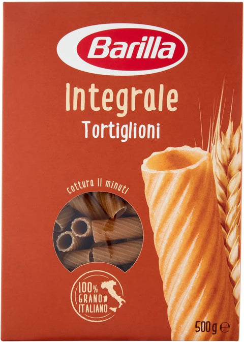 Barilla Kurze Pasta 10x Pasta Barilla Tortiglioni integrali Vollkorn italienisch Nudeln 500 g 8076809531184