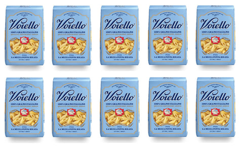 Barilla Kurze Pasta 10x Voiello La Mezza Penna Rigata n°154 Pasta 100% Italienischer Weizen 500g Teigwaren aus Hartweizengrieß Bronze-Zeichnung 8076810500568