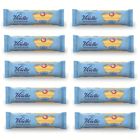 Voiello Lo Spaghetto n°104 Pasta 100% Italienischer Weizen Teigwaren aus Hartweizengrieß Bronze Zeichnung 10x500g Original italienisch