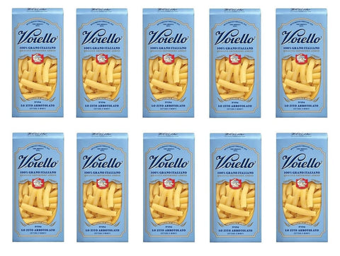 Barilla Kurze Pasta 10x Voiello Lo Zito Arrotolato n°194 Pasta 100% Italienischer Weizen 500g Teigwaren aus Hartweizengrieß Bronze-Zeichnung 8076810500896