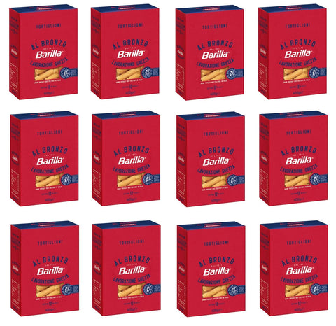 Barilla Kurze Pasta 12x Barilla Tortiglioni al Bronzo Bronze Gezogene Pasta 400g Rohe Verarbeitungsmethode 8076809580953