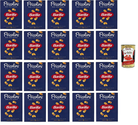 Barilla Kurze Pasta 20x Pasta Barilla Mini Pipe rigate, 100% italienisch Nudeln 500 g pack + Italian Gourmet polpa 400g 8076809525763