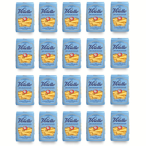 Voiello La Penna Zito Rigata n°155 Pasta 100% Italienischer Weizen Teigwaren aus Hartweizengrieß Bronze Zeichnung 20x500g Original italienisch