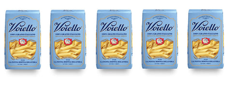 Barilla Kurze Pasta 5x Voiello La Penna Doppia Rigatura n°152 Pasta 100% Italienischer Weizen 500g Teigwaren aus Hartweizengrieß Bronze-Zeichnung 8076810500391