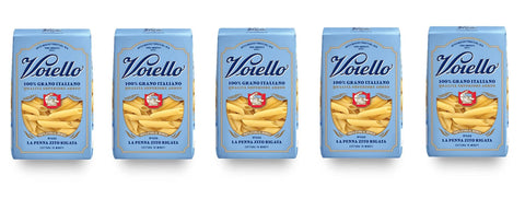 Barilla Kurze Pasta 5x Voiello La Penna Zito Rigata n°155 Pasta 100% Italienischer Weizen 500g Teigwaren aus Hartweizengrieß Bronze-Zeichnung 8076810500575