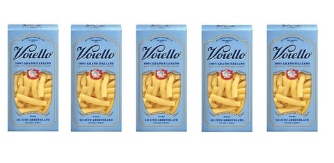 Barilla Kurze Pasta 5x Voiello Lo Zito Arrotolato n°194 Pasta 100% Italienischer Weizen 500g Teigwaren aus Hartweizengrieß Bronze-Zeichnung 8076810500896