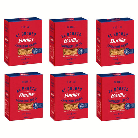 Barilla Fusilli al Bronzo Bronze Gezogene Pasta 400 g Rohe Verarbeitungsmethode Kurze Pasta italienisch Original