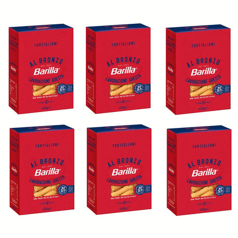Barilla Tortiglioni al Bronzo Bronze Gezogene Pasta 400g Rohe Verarbeitungsmethode 6x Original italienisch