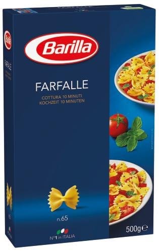 Barilla Kurze Pasta Barilla Farfalle, 12er Pack (12 x 500 g Packung) 8076809047913