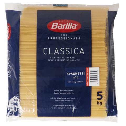 Barilla Kurze Pasta Barilla Hartweizen Pasta Spaghetti n. 5 – 1er Pack (1x5kg) 8076800035056