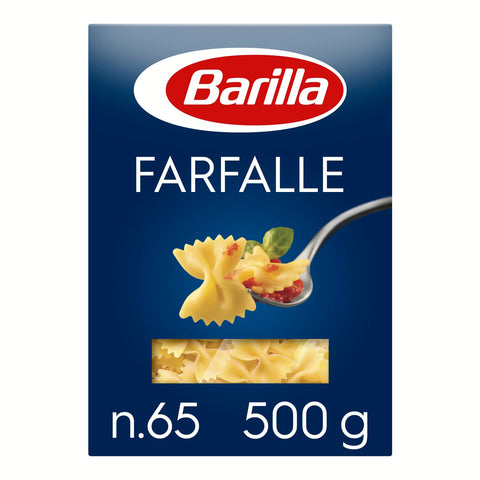 Barilla Pasta Klassische Farfalle n.65 aus hochwertigem Hartweizen immer al dente 4x500g Original italienisch