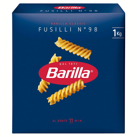 Barilla Pasta Klassische Fusilli n.98 aus hochwertigem Hartweizen immer al dente, 12er Pack 12x1kg Original italienisch