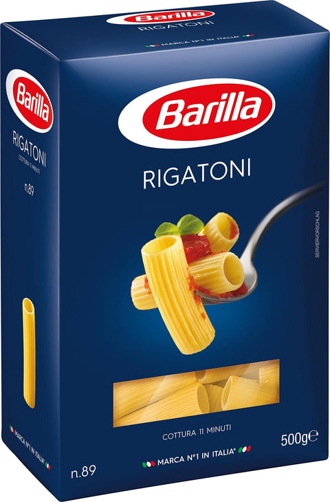 Barilla Kurze Pasta Barilla Pasta Rigatoni n. 89, 10er Pack (10x500g) 8076809072595