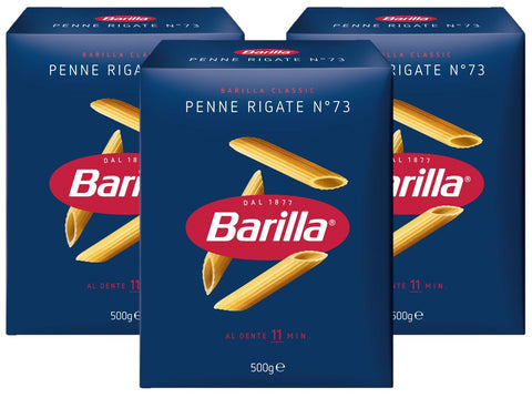 Barilla Kurze Pasta Barilla - Penne Rigate n.73 3er Pack (3x500g)
