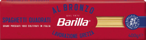 Barilla Kurze Pasta Barilla Spaghetti Quadrati al Bronzo Bronze Gezogene Pasta 400g Rohe Verarbeitungsmethode 8076809086783