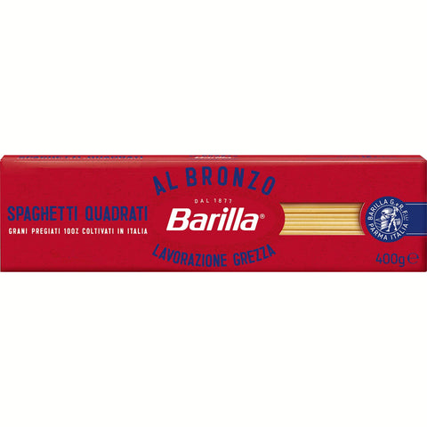 Barilla Spaghetti Quadrati al Bronzo Bronze Gezogene Pasta Rohe Verarbeitungsmethode 1x400g Original italienisch