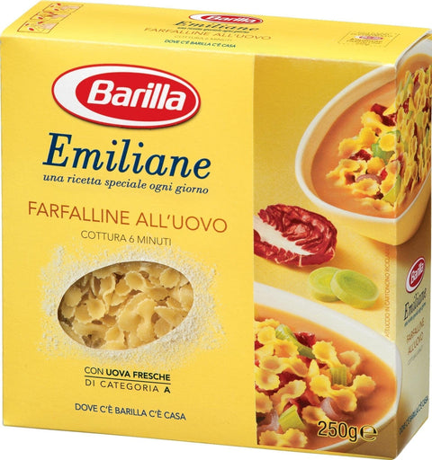 Barilla Kurze Pasta Emiliane Uovo 114 Farfalline - 6 pezzi da 250 g [1500 g] 8076800356144