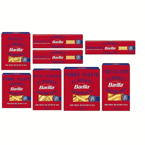 Barilla Testpaket Pasta al Bronzo Bronze Gezogene nudeln Pasta 8x 400 g Rohe Verarbeitungsmethode italienisch Original