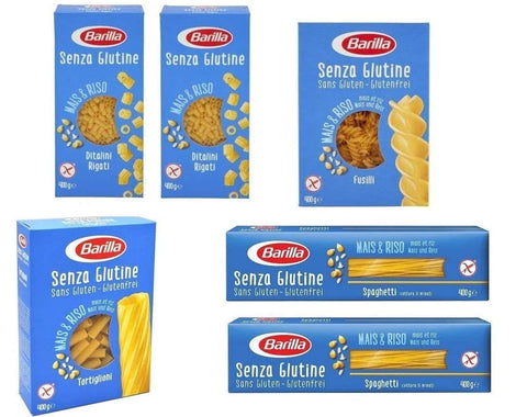 Barilla Kurze Pasta Testpaket Barilla Senza Glutine Pasta Glutenfrei Ohne Gluten 2X Ditalini Rigati 2X Spaghetti 1X Fusilli 1X Tortiglioni (6 x 400g) 8076809545464