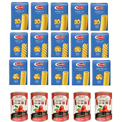 Barilla Testpaket Pasta 5x Rigatoni Nr. 89 5x Barilla Fusilli Nr. 98 5x Tortiglioni n/83 + 5x italienisch Original