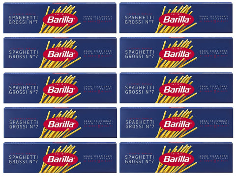 Barilla Längliche Pasta 10x Pasta Barilla Spaghetti Grossi Nr. 7 italienisch Nudeln 500 g pack spaghetti