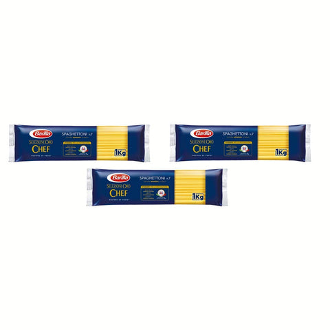 Barilla Pasta Selezione Oro Chef Spaghettoni n° 7 Italienische lange Pasta Längliche Pasta Packung 3x1kg Original italienisch