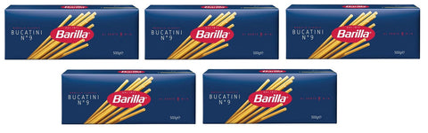 Barilla Längliche Pasta 5x Pasta Barilla Bucatini Nr. 9 italienisch Nudeln 500 g pack 8076800315097