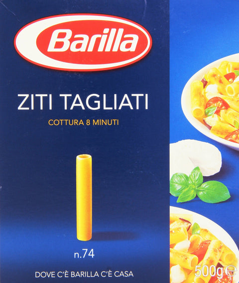 Barilla Längliche Pasta 5x Pasta Barilla Ziti tagliati Nr. 74 italienisch Nudeln 500 g pack 8076809525251