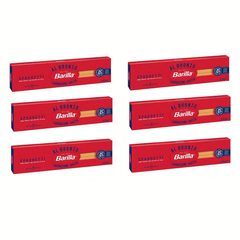 Barilla Spaghetti al Bronzo Bronze Gezogene Pasta Rohe Verarbeitungsmethode 6x400g Original italienisch