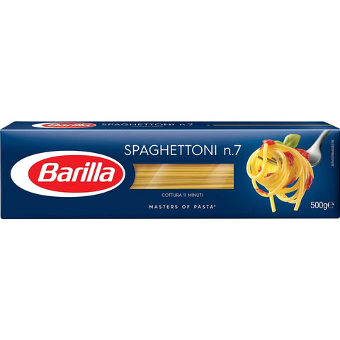 Barilla Längliche Pasta Barilla Hartweizen Pasta Spaghettoni n. 7, 24er Pack (24 x 500 g) Original italienisch 8076809047852