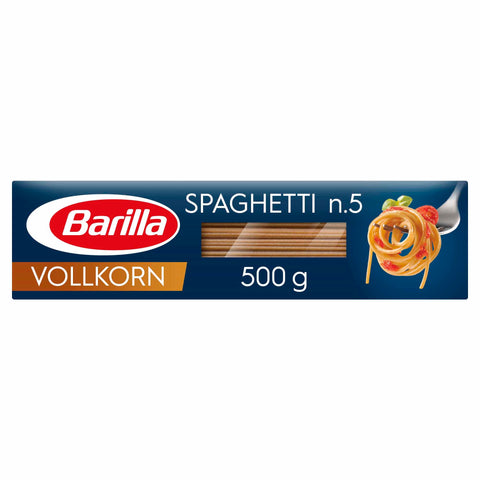 Barilla Längliche Pasta Barilla Pasta Integrale Spaghetti n.5 Vollkorn-Hartweizen mit natürlichen Ballaststoffen, 10er Pack, 10 x 500 g 8076809072991