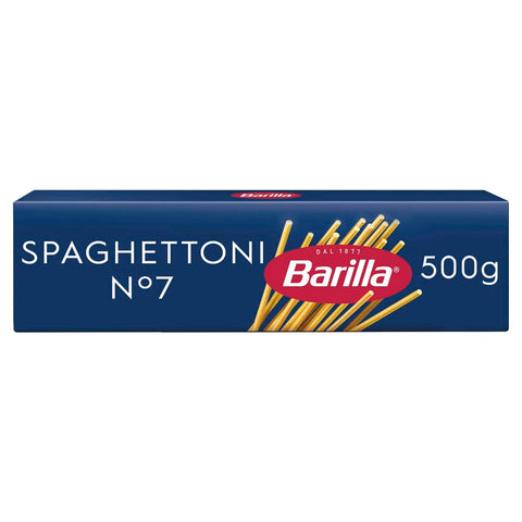 Barilla Längliche Pasta Barilla Pasta Klassische Spaghettoni n.7 aus Hartweizen immer al dente, 8 x 500g Original italienisch 8076809075596