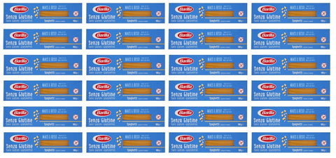 Barilla Längliche Pasta Barilla Pasta Nudeln Glutenfreie Spaghetti aus köstlichem Mais und Reis – perfekt für Menschen mit Zöliakie oder Glutenunverträglichkeit, 24er Pack (24x 400 g) 8076809545440