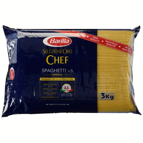 Barilla Längliche Pasta Barilla Selezione Oro Chef Spaghetti n. 5, 4er Pack (4 x 3 kg) Längliche Pasta italienisch Original 8076809065955