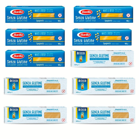 Barilla Längliche Pasta Barilla Spaghetti 400g senza Glutine Glutenfrei pasta nudeln 5x Original italienisch inkl. 5x De Cecco spaghetti Glutenfrei 8076809545440