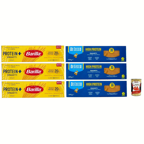 Barilla Pasta High protein Testpaket, De Cecco und Barilla Spaghetti, Italienische Hartweizennudeln, 6 Packungen à 400 g, Pasta aus 100% italienischem Hartweizen italienisch Original