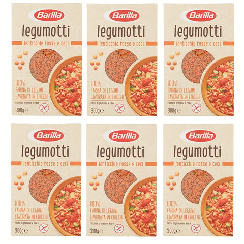 Barilla Legumotti Lenticchie Rosse e Ceci Rote Linsen und Kichererbsen Reich an Eiweiß und Ballaststoffen Glutenfrei 6x 300g Original italienisch