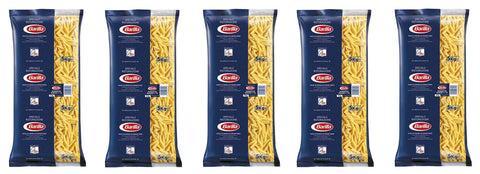Barilla Nudelgerichte 5x Barilla Hartweizengrieß Pasta Spezielles Catering Speciale Ristorazione Pennette Rigate n°72 italienisch Nudeln Packung mit 5Kg Kurze Pasta Teigwaren 8076800035728