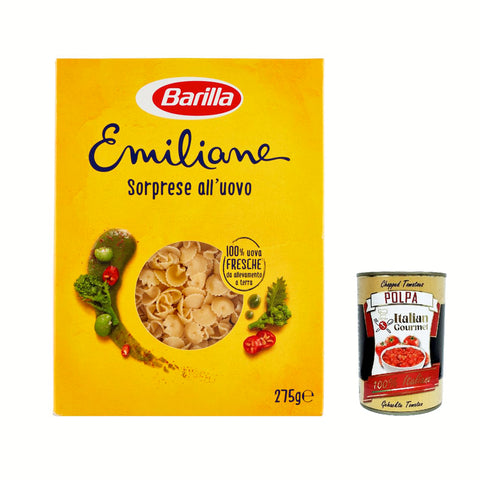 Barilla Pasta all' Uovo Le Emiliane Sorprese Eiernudeln Pasta mit Ei 275 g 5x italienisch Original + kostenlos polpa 400 g