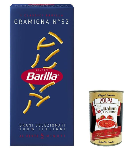 Barilla Nudeln & Pasta 10x Pasta Gramigna Nr. 52 italienisch Nudeln 500 g pack + Italian Gourmet polpa 400g 8076800315523