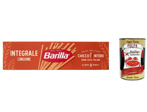 Barilla Nudeln & Pasta 10x Pasta Linguine Integrali Vollkorn italienisch Nudeln 500 g pack + Italian Gourmet polpa 400g 8076809539869