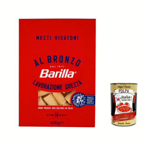 Barilla Mezzi Rigatoni al Bronzo Bronze Gezogene Pasta 400 g Rohe Verarbeitungsmethode Nudeln & Pasta italienisch Original