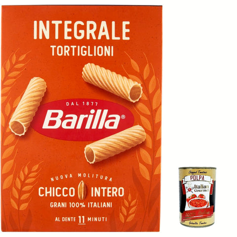Barilla Pasta integrale Barilla Tortiglioni Integrali Vollkorn italienisch Nudeln pack 500 g 20x italienisch Original + kostenlos polpa 400 g