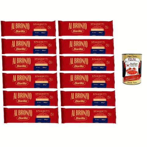 Barilla Al Bronzo Pasta Spaghetti Bronze Gezogene Pasta Rohe Verarbeitungsmethode 12x 500 gr italienisch Original