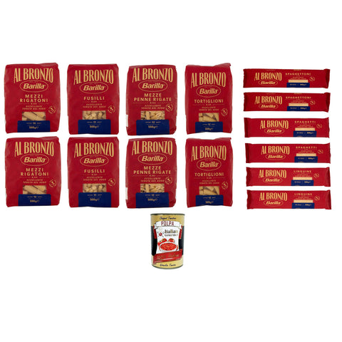 Barilla Al Bronzo Testpaket Pasta Fusilli, Mezze Penne 14x500g Original italienisch