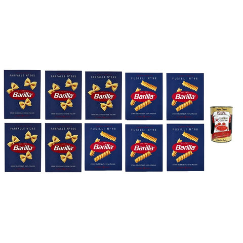 Barilla Nudeln & Pasta Barilla Fusilli farfalle testpaket italienisch Nudeln 10x 500g pack Original italienisch inkl. Italian Gourmet Polpa 400g 8076800000139