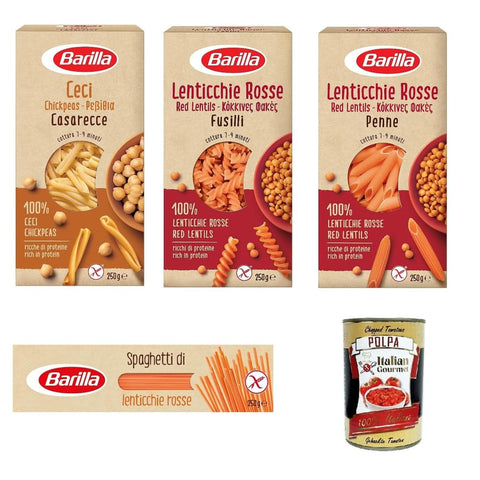 Barilla Nudeln & Pasta Barilla Pasta di Legumi Testpaket Hülsenfrüchte pasta nudeln Reich an Ballaststoffen und Proteinen glutenfrei 4x 250 g italienisch Original 8076809575157
