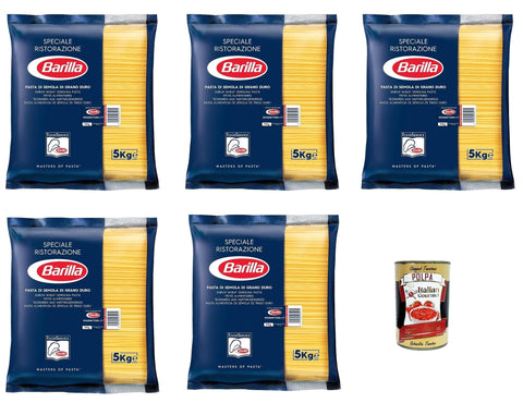 Barilla Nudeln & Pasta Pasta Barilla Spaghettoni Ristorante Nr. 7 italienisch Nudeln 5x 5kg pack + Italian Gourmet polpa 8076800035070
