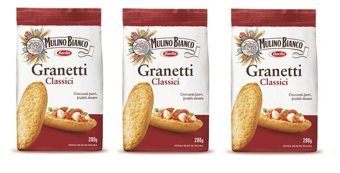 Mulino Bianco Granetti Knusper Brot für Bruschetta Croutons aus italien 3x290g Original italienisch Gebäck